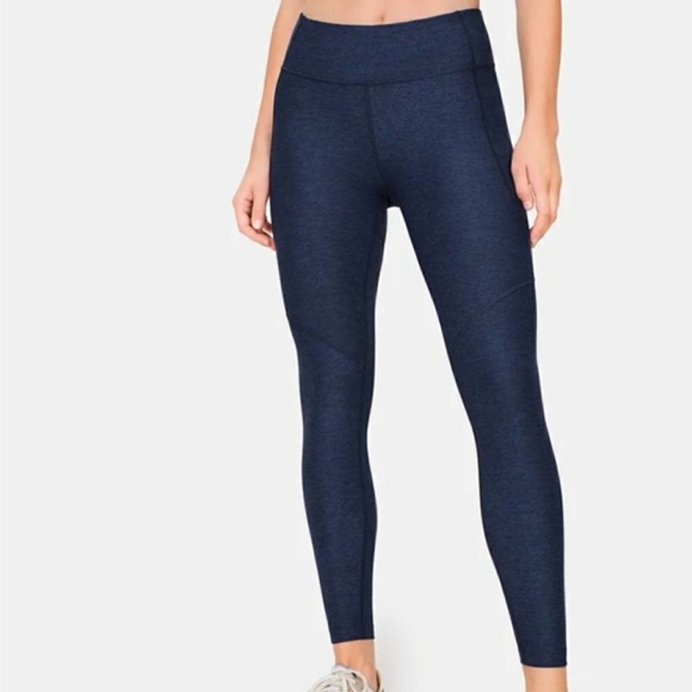 Outdoor Voices Navy High Waist Compression Warmup 7/8 Length Leggings Tights XS - Picture 1 of 15